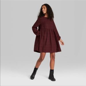 Women’s Plaid Babydoll Dress size small